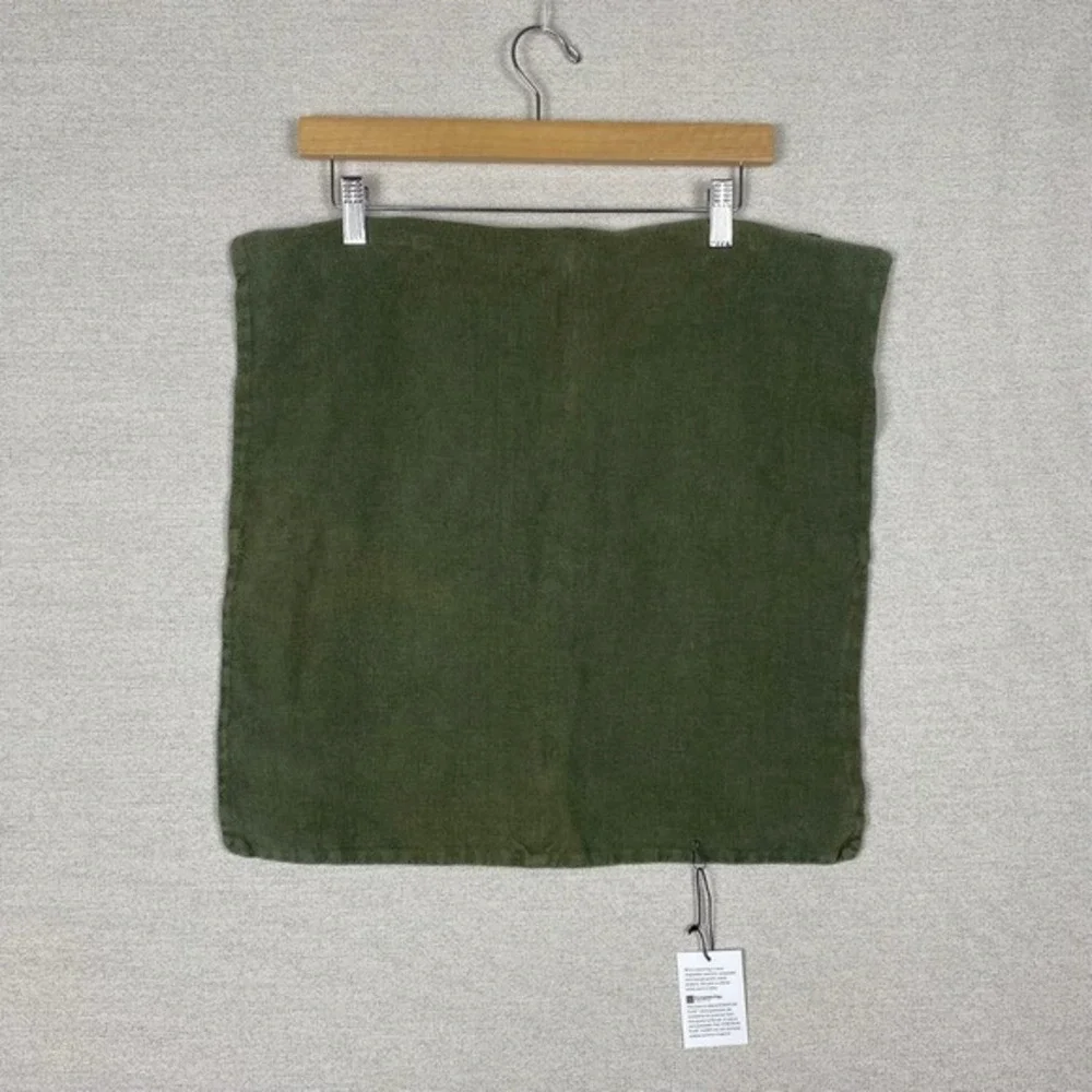 CB2‎ Pillow Sham European Flax Tuck Linen Green Single No Insert Zip Closure